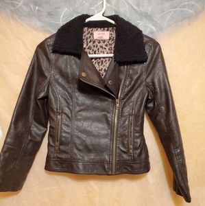 Girls dark brown motorcycle jacket..sz 7/8